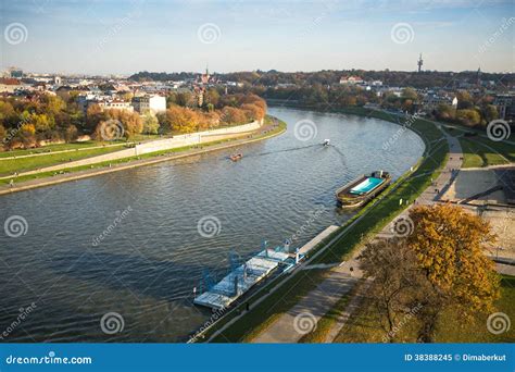 View Of The Vistula River In The Historic City Center. Vistula Is The ...