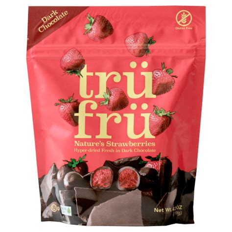 Tru Fru Dark Chocolate Dipped Freeze Dried Fruit Strawberries, 4.2 oz - Walmart.com