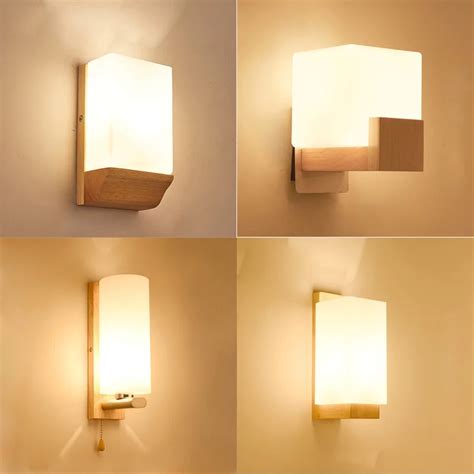 Modern solid wooden Wall Lamp Lights For Bedroom Home Lighting,led Wall ...