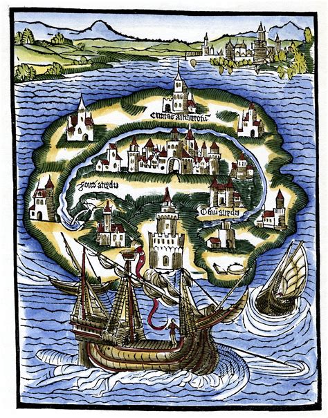 Thomas More’s Utopia. Title page woodcut from the 1516 edition. | Eiland