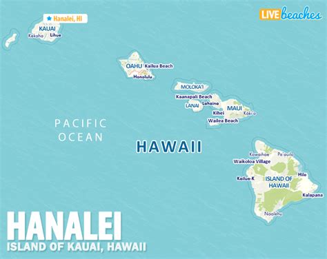 Map of Hanalei, Hawaii - Live Beaches