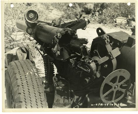 Damage to a M114 155mm howitzer that malfunctioned, killing its own ...