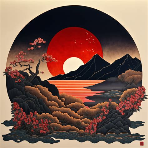 AI-MIDNIGHT SUNSET JAPANESE STYLE ART on Behance