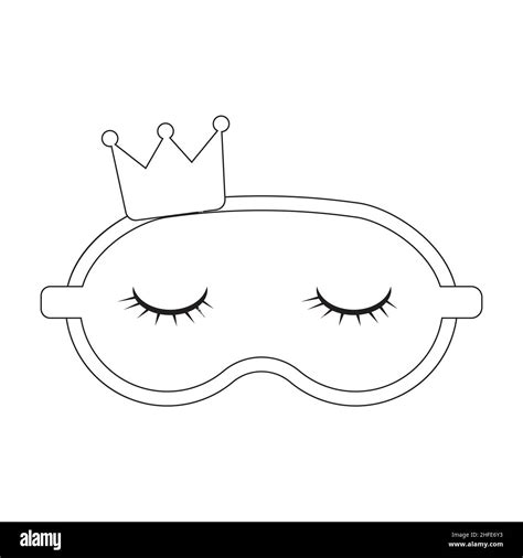 eye sleep mask and crown, contour isolated vector illustration Stock Vector Image & Art - Alamy