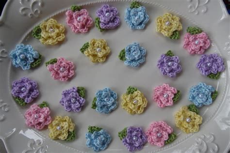 Crochet Flower Applique Crochet Rose Applique Flower - Etsy