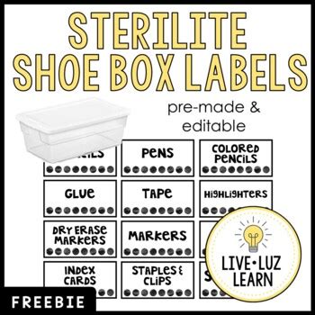 FREE Sterilite Shoe Box Labels - Editable Template by Live Luz Learn