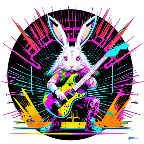 bunny guitarist in graffiti style ai generative 27723923 PNG