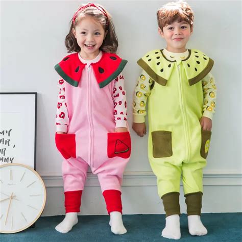 Children night wear 2017 Baby Girls Pajamas Winter watermelon Pajamas for Kids Onesie Sleepwear ...