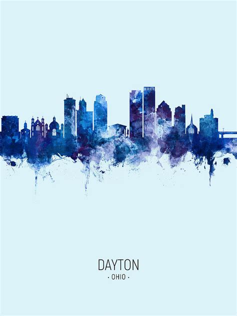 Dayton Ohio Skyline #15 Digital Art by Michael Tompsett - Pixels