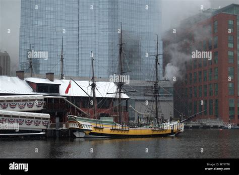 Boston Tea Party Ships & Museum in the snow, Boston, Massachussetts ...