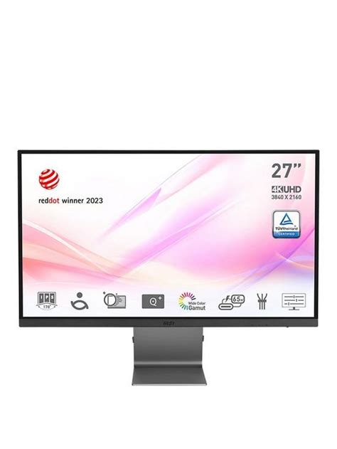 MSI Modern MD271UL 27 Inch, 4K UHD, 60Hz, IPS, USB Type-C, Flat Monitor | very.co.uk