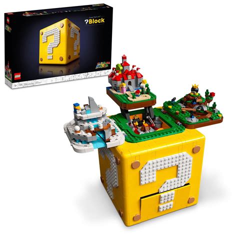 Buy LEGO Super Mario 64 Question Mark Block 71395, 3D Model Set for Adults with Microscale ...