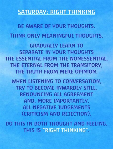 Saturday: Right Thinking Exercises for the Days of the Week by Rudolf ...