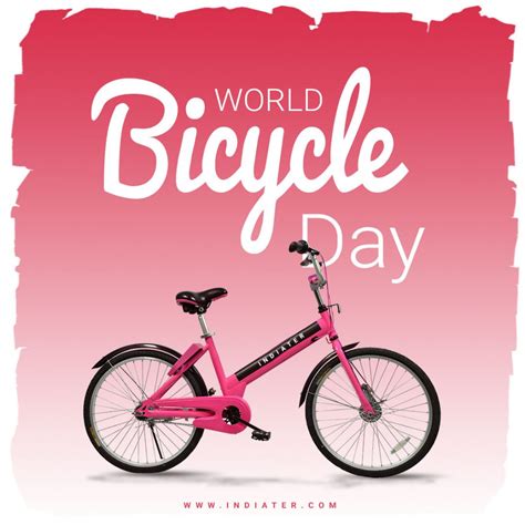 Free World Bicycle Day Template Design for Banner, Greeting Cards ...