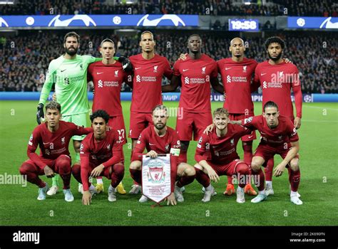 Liverpool starting line up during the UEFA Champions League Group A ...