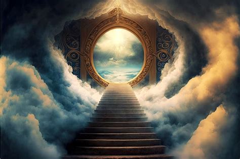 Premium Photo | Vision stairway to heaven in spiritual seance