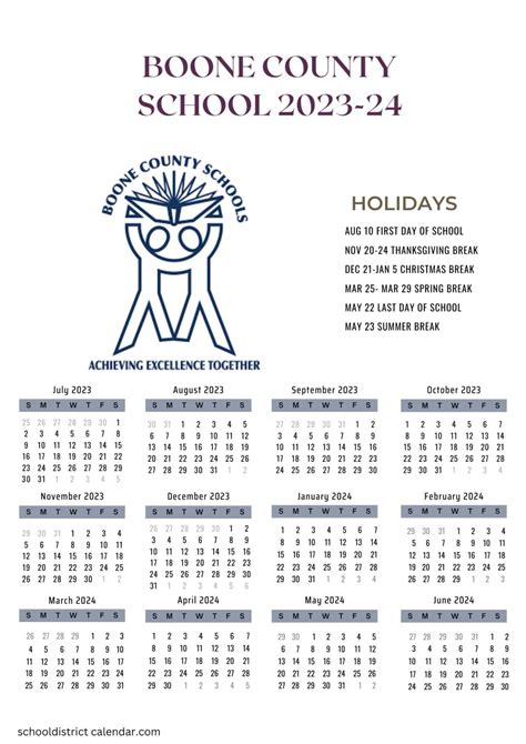 Boone County Schools Calendar Holidays 2023-2024