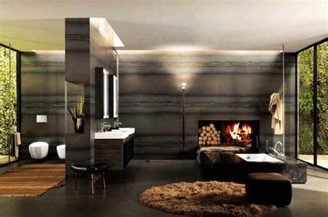 25 Bathroom Fireplaces That Make Any Bath a 'Wow' Therapy