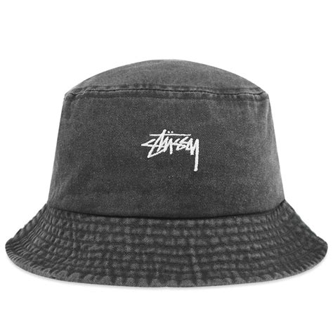 Stussy Stock Washed Bucket Hat Black | END.