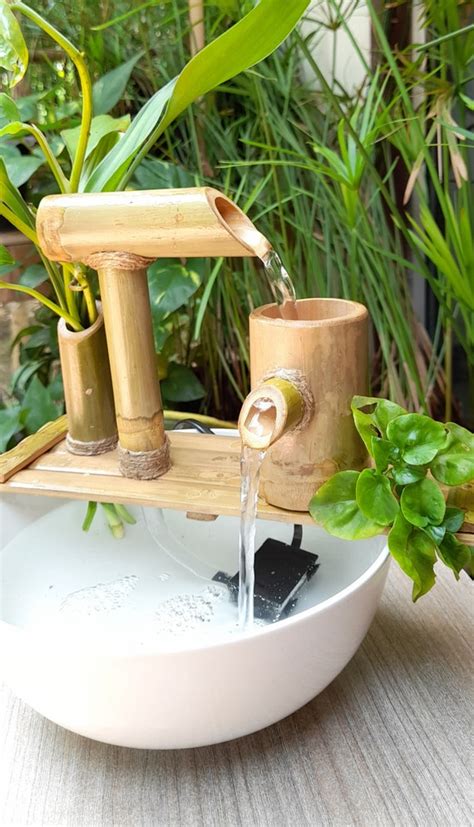 Indoor Bamboo Fountaintable Top Bamboo Water Fountain Simple | Etsy