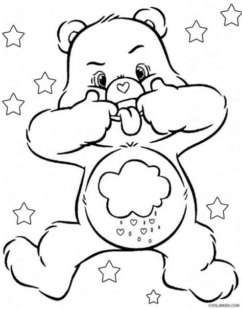 Funny face care bear coloring pages | Bear coloring pages, Cartoon ...