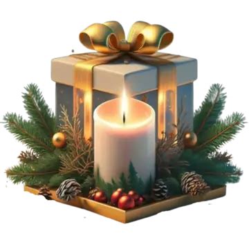 3d Christmas Candles On Isolated White Background, 3d Christmas Candles, On Isolated White ...