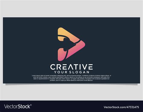 Play colorful logo gradient colorful logo design Vector Image