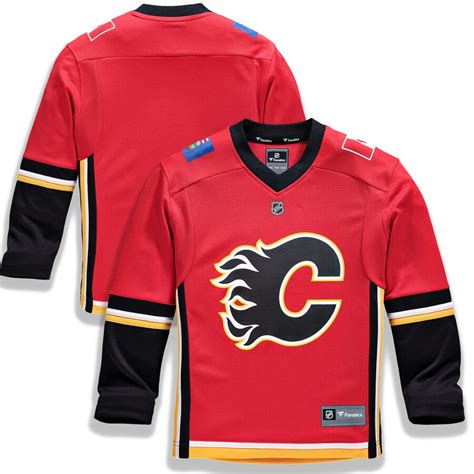 Youth Calgary Flames Fanatics Branded Red Home Replica - Blank Jersey