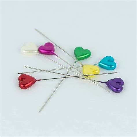 Straight Pins Heart Shaped Sewing Pins Multicolored