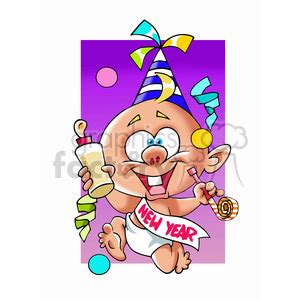 baby new year cartoon character