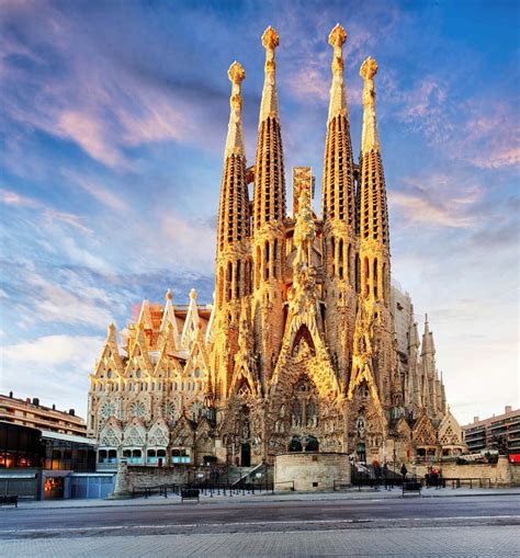 BARCELONA, SPAIN - FEB 10: View of the Sagrada Familia, a large ...