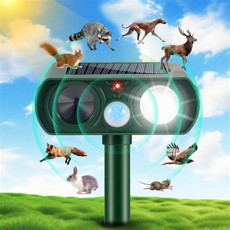 Amazon.com: 2024 Upgraded Ultrasonic Pest Repeller Solar Animal Repellent Cat Repellent Squirrel ...