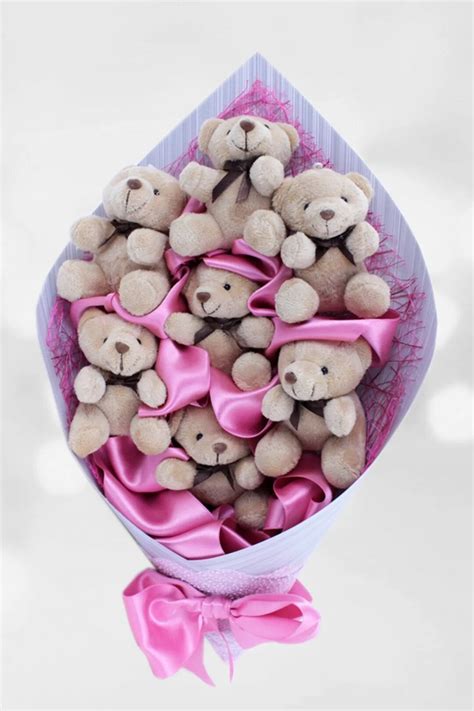 Teddy Bear Flowers Plush Teddy Bear Flower Bouquet Love - Etsy