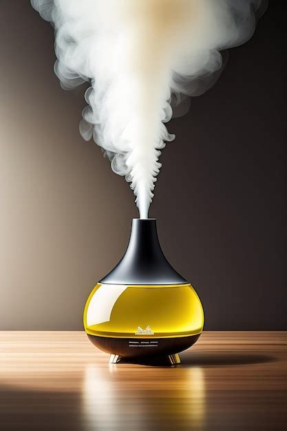 Premium AI Image | Aroma oil diffuser on table against in minimalist bedr