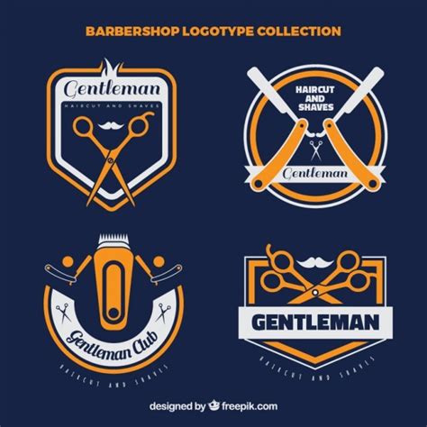 Vintage barber shop logo collection | Free Vector