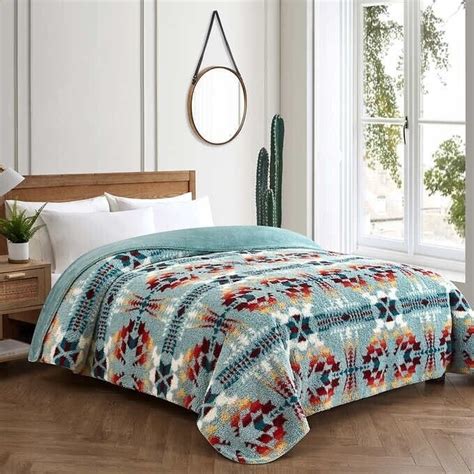 Pendleton Sherpa Fleece Blanket TWIN ~ 66" X 92" ~ Legend Lake Aqua - Walmart.com