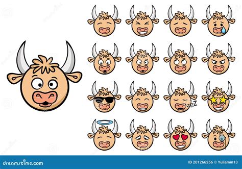 Bull Or Cow Emoji. Doodle Bull A Symbol Of 2021 Royalty-Free Illustration | CartoonDealer.com ...