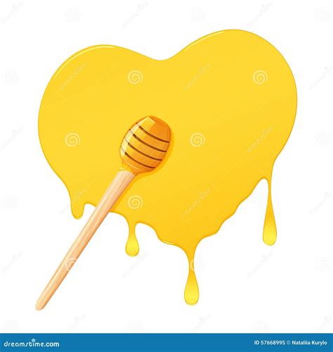 Honey In Heart-shaped Stock Vector - Image: 57668995