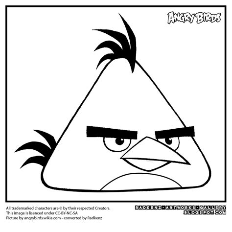 Radkenz Artworks Gallery: Angry birds coloring page - chuck/yellow bird