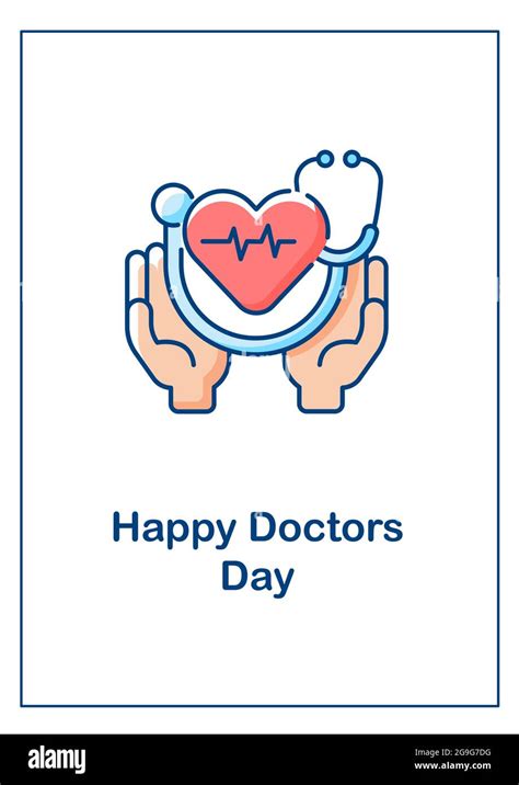 Happy doctors day greeting card with color icon element Stock Vector ...