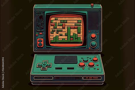 Old video game console, retro 80s and 90s, 16-bit. Generative AI Stock ...