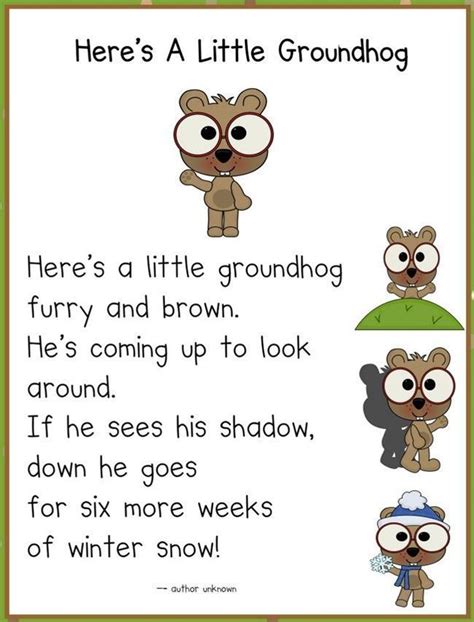 It's Groundhog Day! 16 Free Teacher Ideas | Groundhog day activities, Preschool songs, Groundhog day