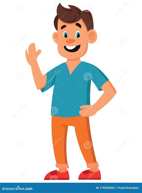 Smiling Man in Cartoon Style. Stock Vector - Illustration of vector ...