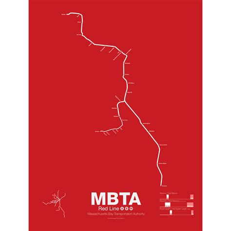 MBTA Red Line T Poster – vanmaps