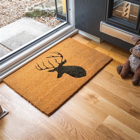 Door Mat Doormats Non Slip Natural Coir Welcome Indoor Outdoor Home ...