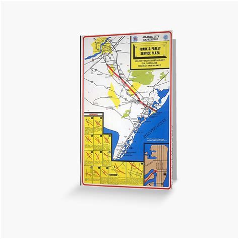 "Atlantic City Expressway Map Early 70s" Greeting Card for Sale by ...