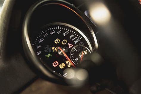 Warning Lights on Car Dashboard Stock Image - Image of indicator ...