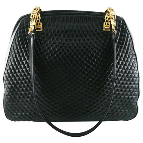 Bally Vintage Quilted Black Leather Shoulder Gold Chain Bag at 1stDibs ...