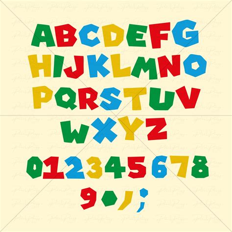 Super Font, Colorful Super Mario Font Bundle, Mario Bros Bundle SVG ...