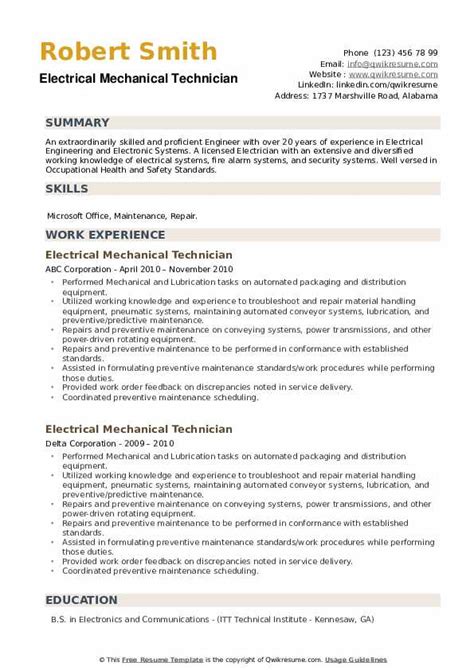 Mechanical Technician Resume – promotiontunturirecumbentexercisebike